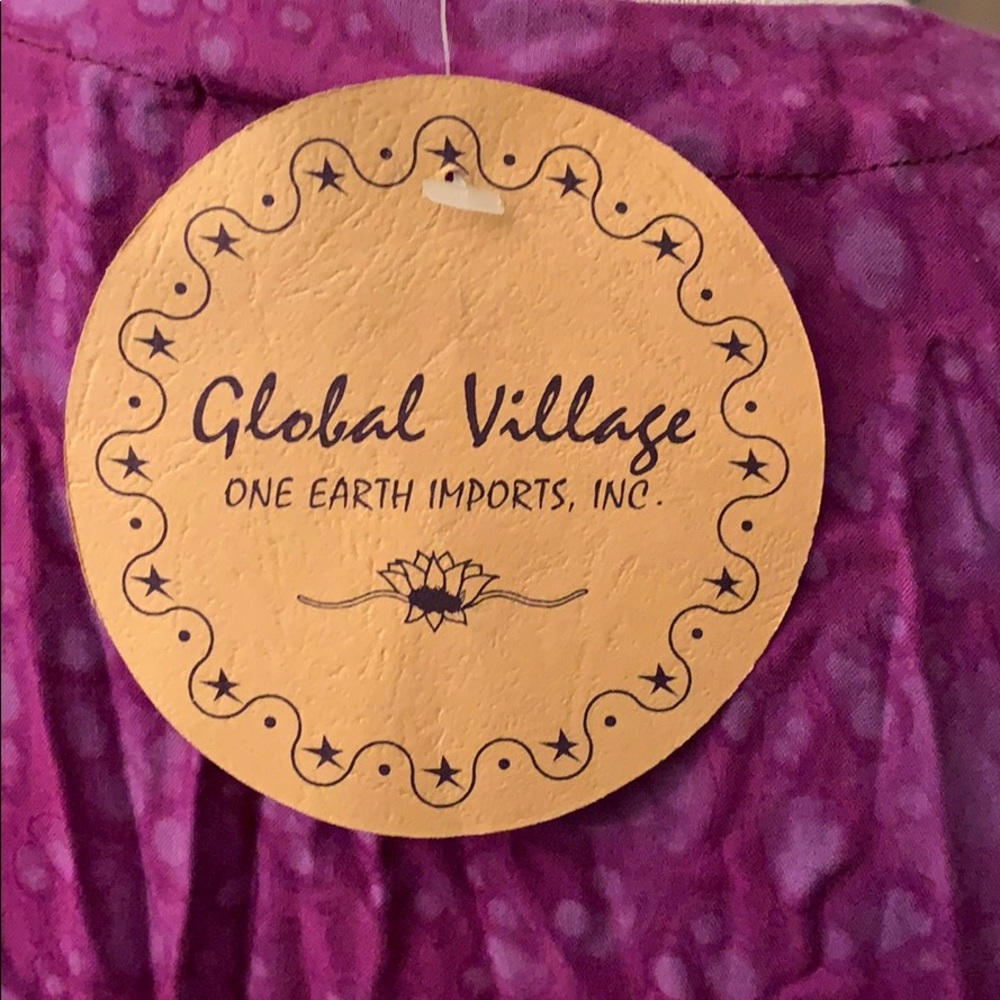 Global Village batik dress S purple blue NWT - Picture 5 of 8